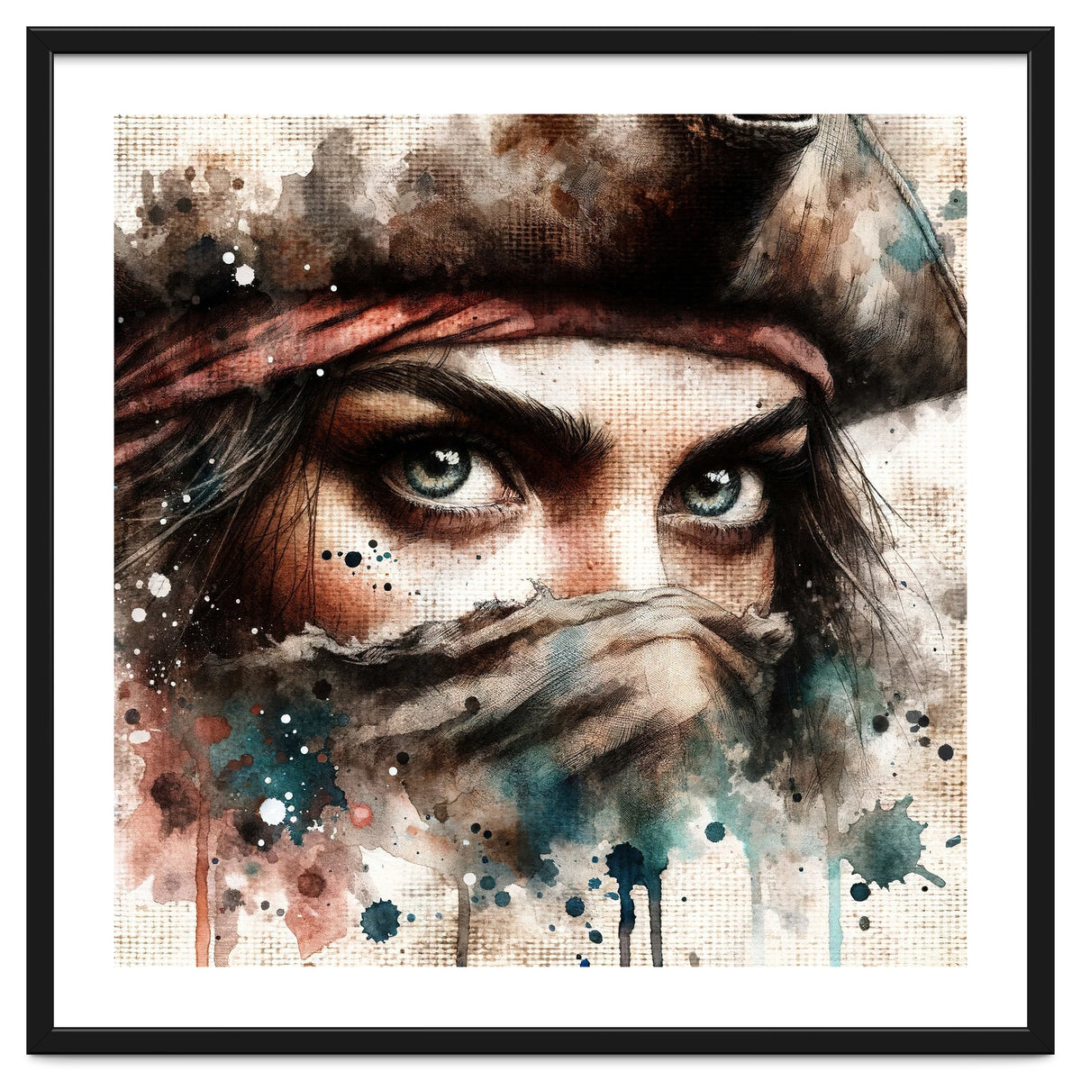 Watercolor Pirate Woman #1