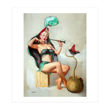 Pinup Sexy Girl Performing A Trick (Print Only) thumbnail
