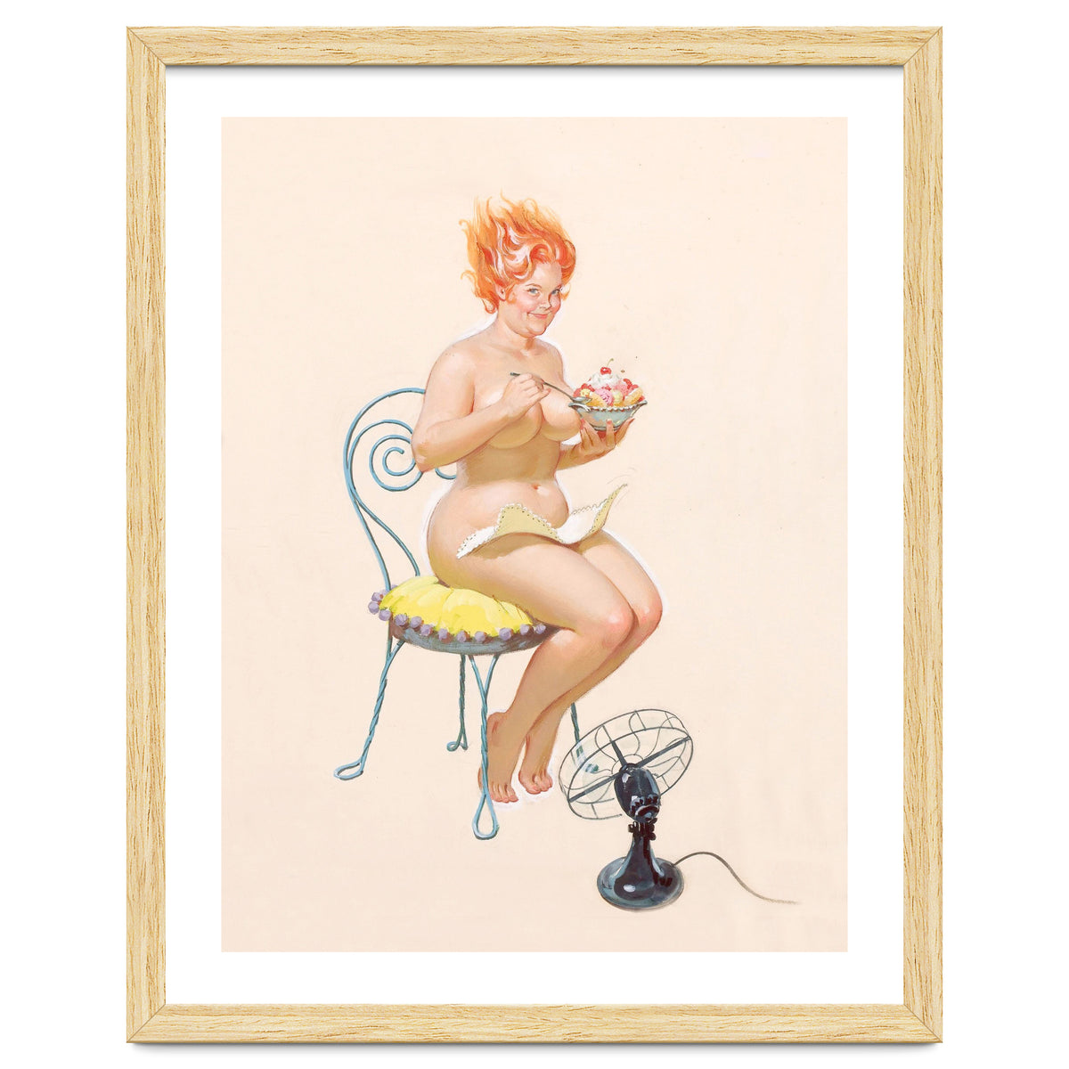 Beautiful Chubby Girl Enjoys In Ice Cream