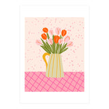 Tulips in a vase - pink and orange (Print Only) thumbnail
