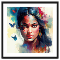 Azure Butterflies Hindu Portrait