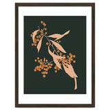 The Blooming Touch, Botanical Vintage Illustration, Dark Blush Bohemian Painting, Plants Nature Eclectic Classy Scandinavian thumbnail