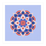 Mandala flower - blue and coral (Print Only) thumbnail