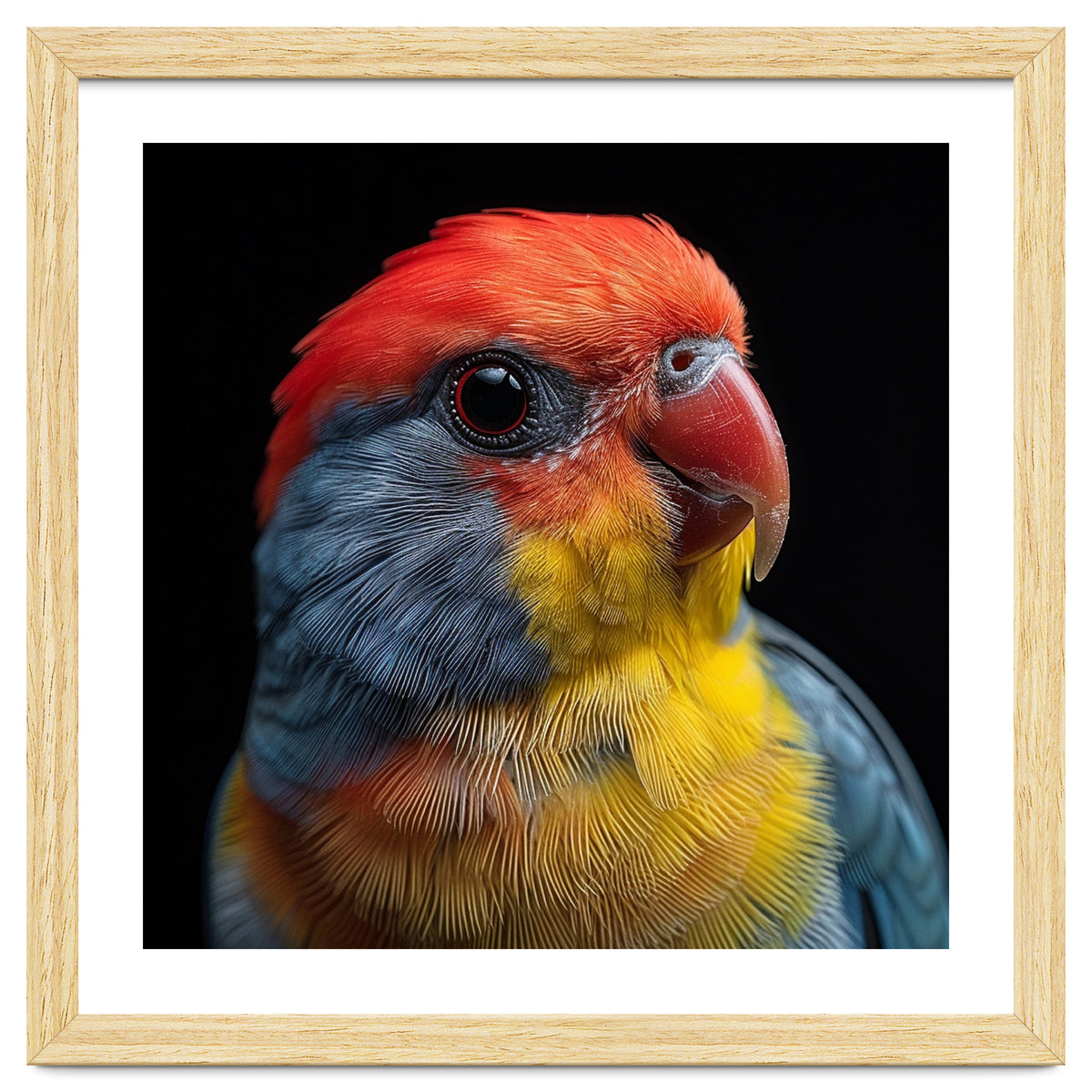 Close Up Colorful Parrot Portrait Vivid Plumage