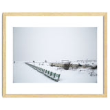 No people on a bench in the snowy winter thumbnail