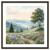 Serene Mountain Meadow Watercolor Landscape thumbnail