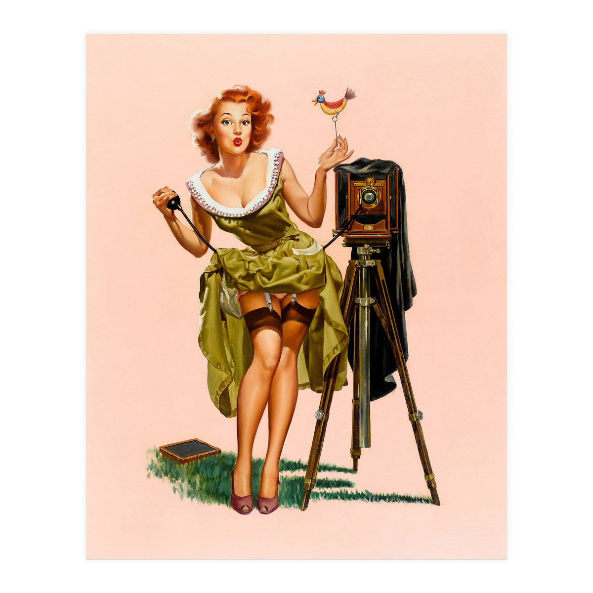 Sexy Pinup Woman On Photo Session (Print Only)