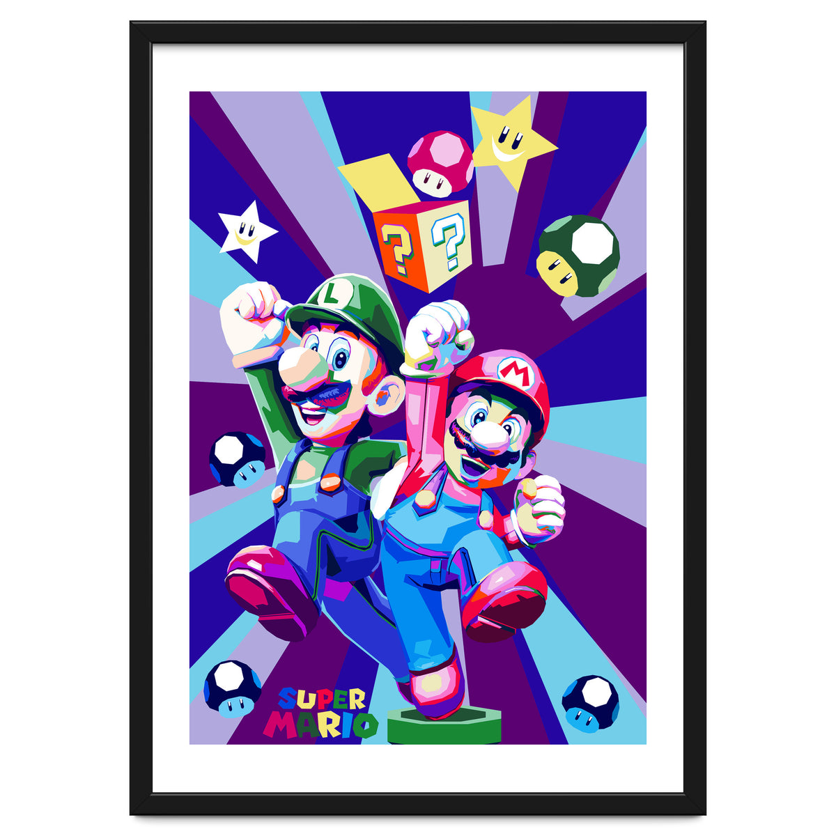 Mario Luigi Popart Cartoon Pop Art