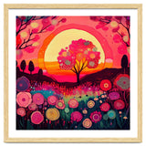 Folk Sunset Blossoming Tree thumbnail