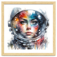 Watercolor Woman Astronaut