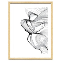 Abstract Black And White Swirls And Lines Flowing Art