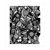 African Tribal, Black & White Abstract Drawing Sketch Line Art, Rustic Botanical Illustration, Bohemian Eclectic Scandinavian Vintage Bold (Print Only) thumbnail