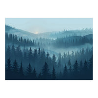 Misty Evergreen Forest: Moody Atmospheric Landscape (Print Only)