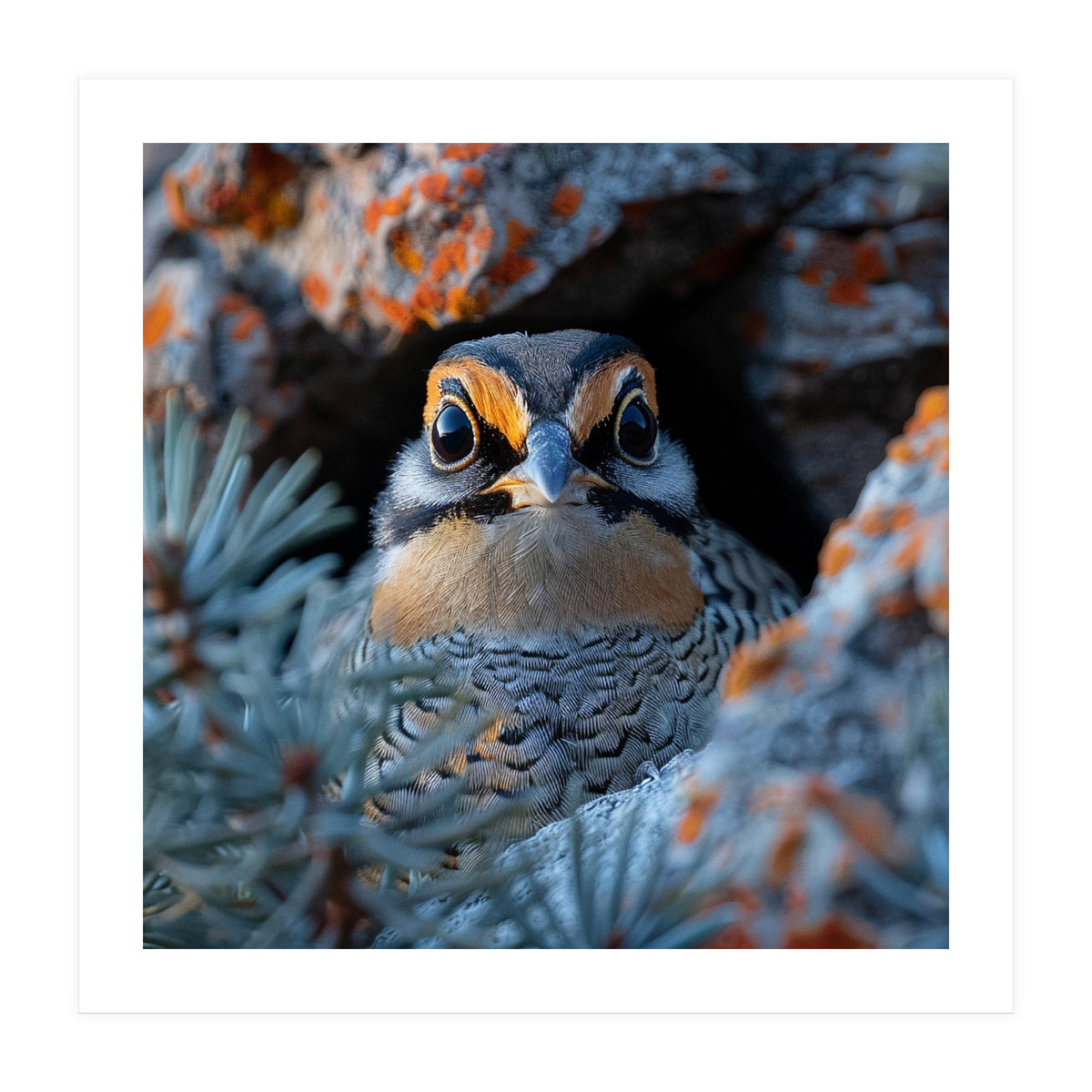Close Up Falcon Eye Detail In Nest (Print Only)