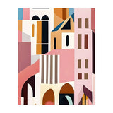 Moroccan City, Pastel Architecture Cityscape Buildings, Travel Eclectic Modern Bohemian Houses (Print Only) thumbnail