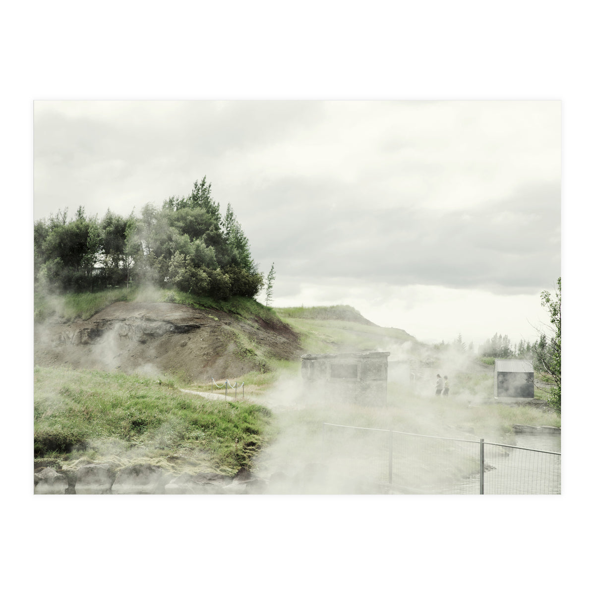 A natural hot spring landscape where steam rises - Iceland  (Print Only)