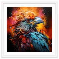 Vibrant Eagle Portrait Abstract Colorful Splatter Art