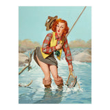 Sexy Pinup Girl On Fishing Accident (Print Only) thumbnail