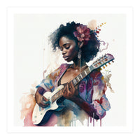 Watercolor Musician Woman #2 (Print Only)