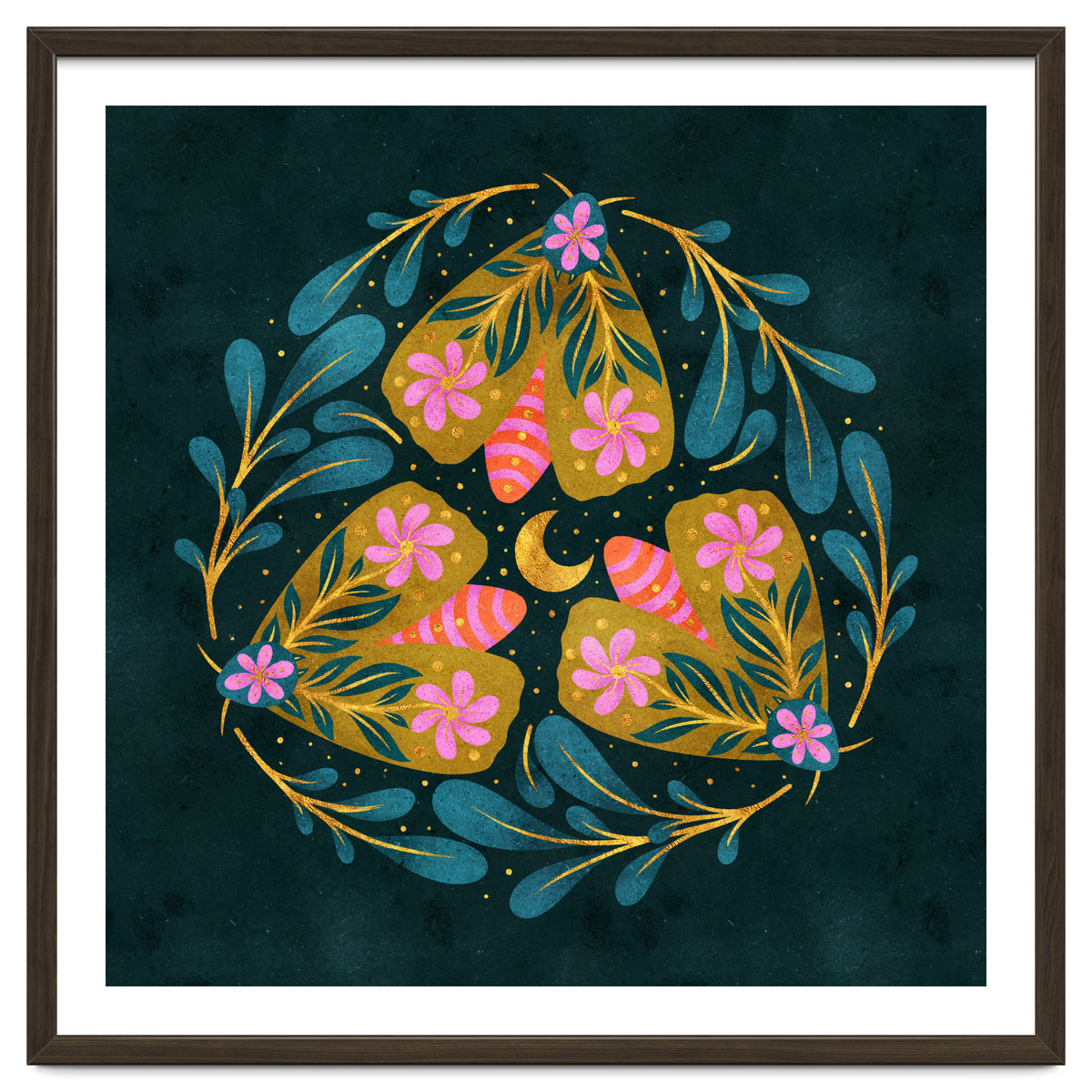 Floral Moths and Moon