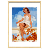 Beautiful Pinup Girl Posing On A Fence thumbnail