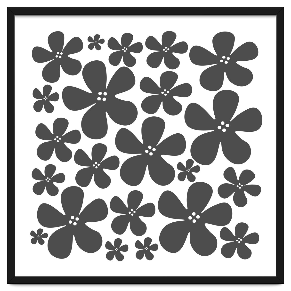 Grey Flowers Pattern