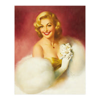 Smiling Lady In White Dress (Print Only)