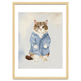 Sir James fluffy Tom cat in his blue pajamas oils thumbnail