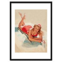 Pinup Girl Posing On A Beach