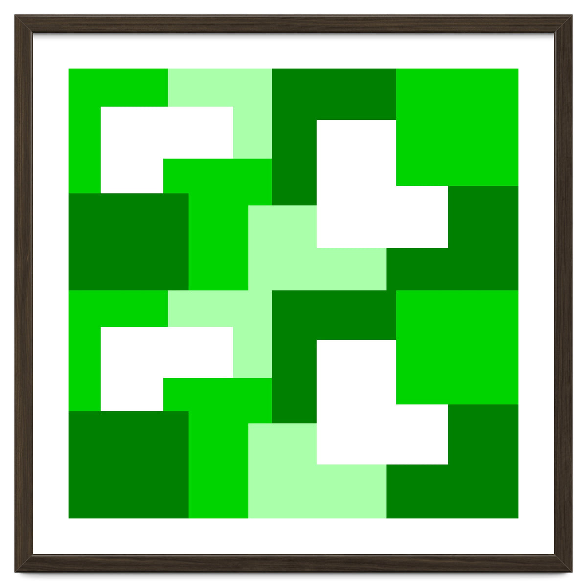 Green Abstract Square Tiles
