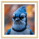 Close Up Blue Jay Bird With Detailed Feathers thumbnail