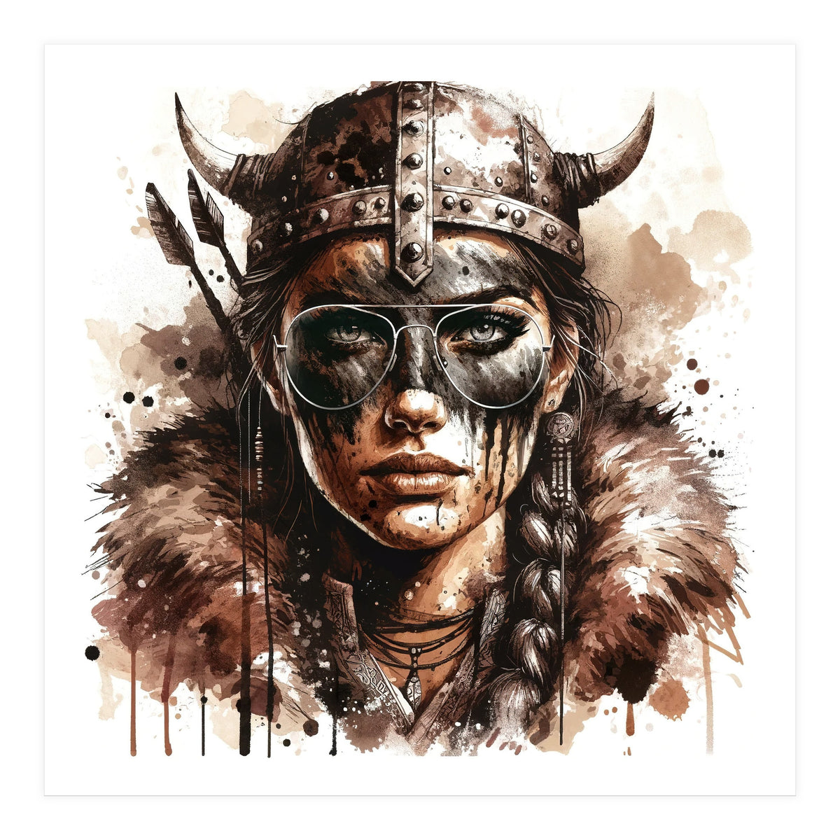 Modern Viking Woman Portrait (Print Only)