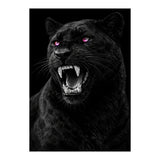 Black leopard with colorful eyes portrait (Print Only) thumbnail