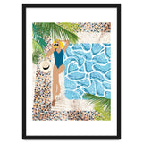 Click, Summer Travel Poolside Swim, Moroccan Tiles Staycation Vacation Holiday, Bohemian Woman Swimsuit Fashion Pose thumbnail