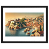 Vintage Croatia, Dubrovnik Coastal Poster thumbnail