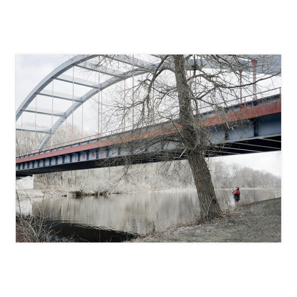 Fishing man under the bridge (Print Only)