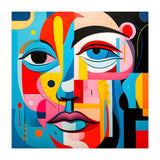 CUBIST HARMONY,  face, the essence of Cubist inspiration in a fragmented vibrant spectrum. (Print Only) thumbnail
