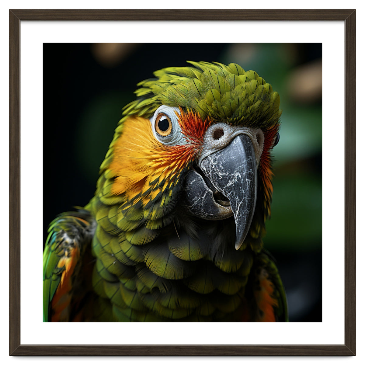 Close Up Of A Colorful Macaw Parrot Face
