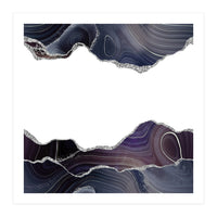 Black & Silver Glitter Agate Texture 08  (Print Only)