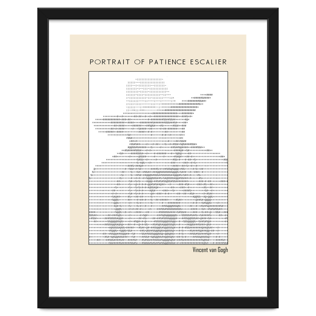 Portrait of Patience Escalier (1888) - Vincent van Gogh(ascii art)