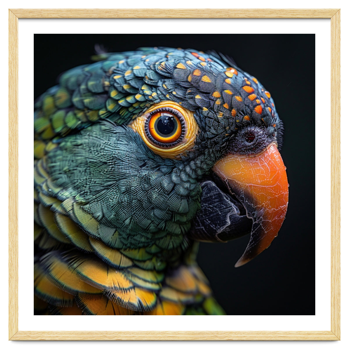 Close Up Of A Colorful Parrot's Face