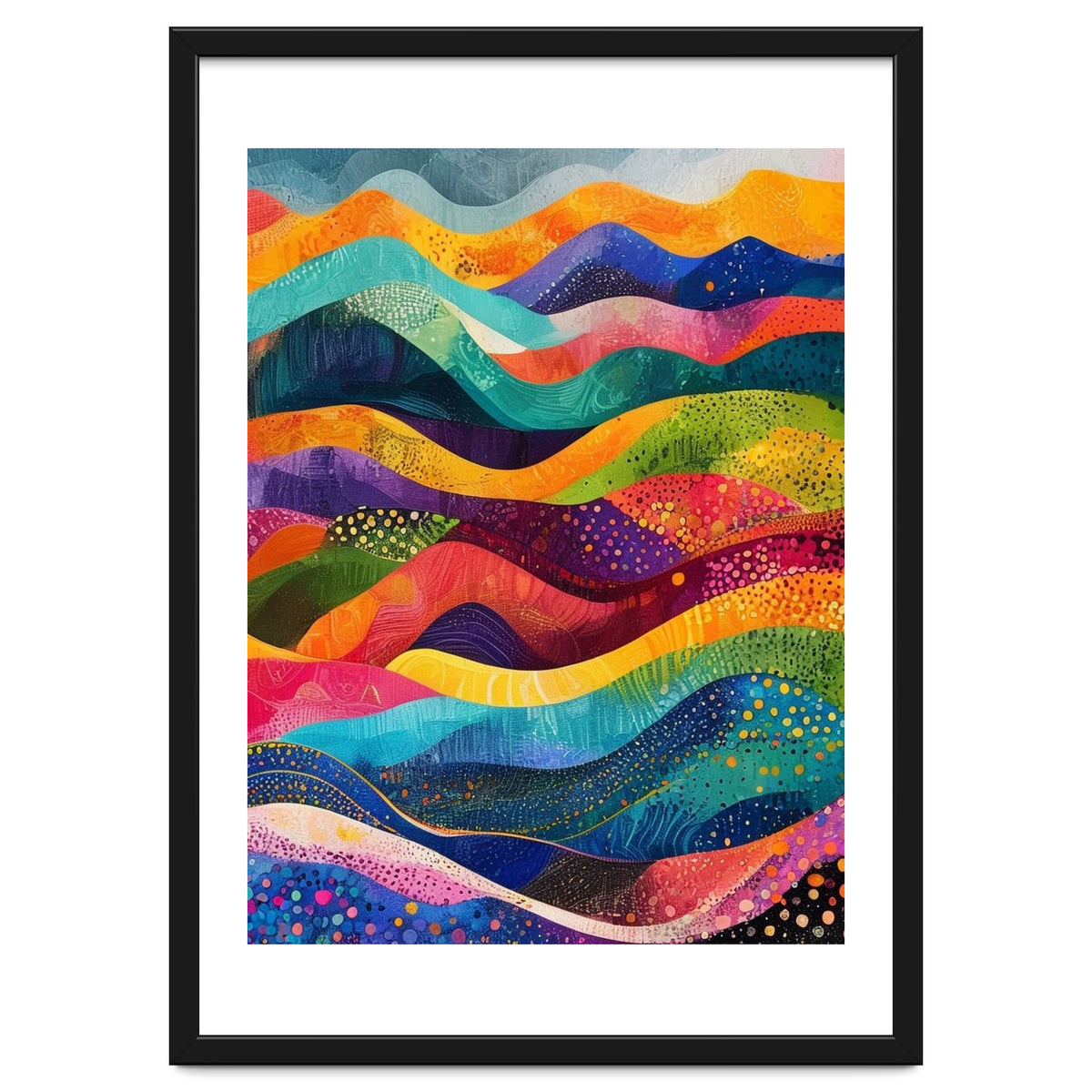 Abstract Rainbow Rolling Hills Landscape