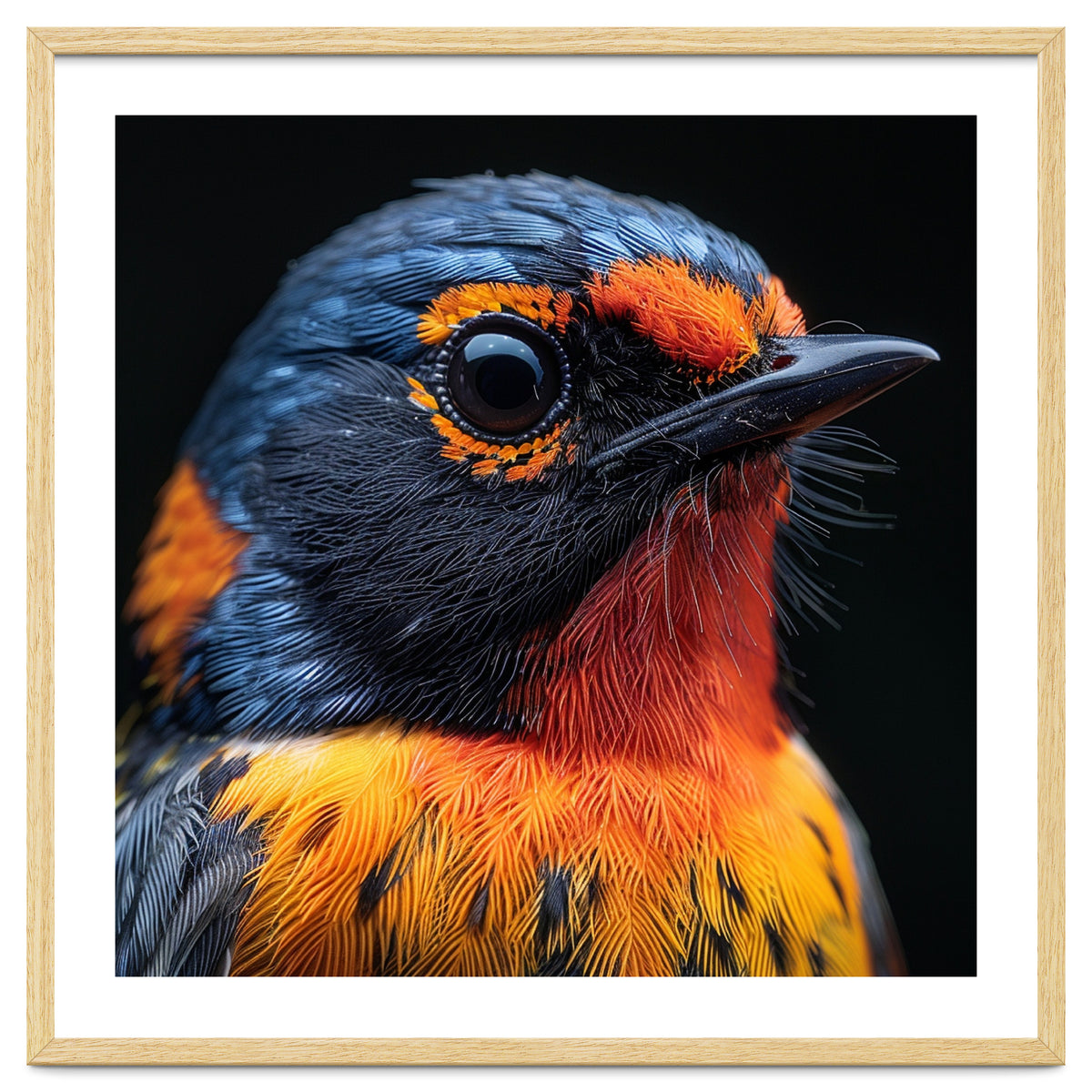 Vibrant Bird With Orange And Blue Plumage