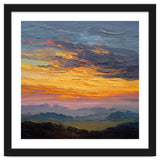 Vibrant Golden Hour Horizon Over Distant Mountain Ridges thumbnail