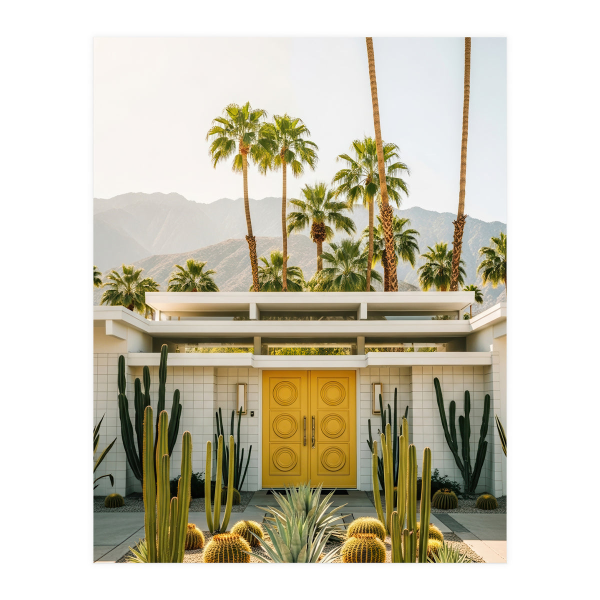 Palm Springs Mid-Century Modern Art, Desert Vibe Architecture, Retro Aesthetic Travel (Print Only)