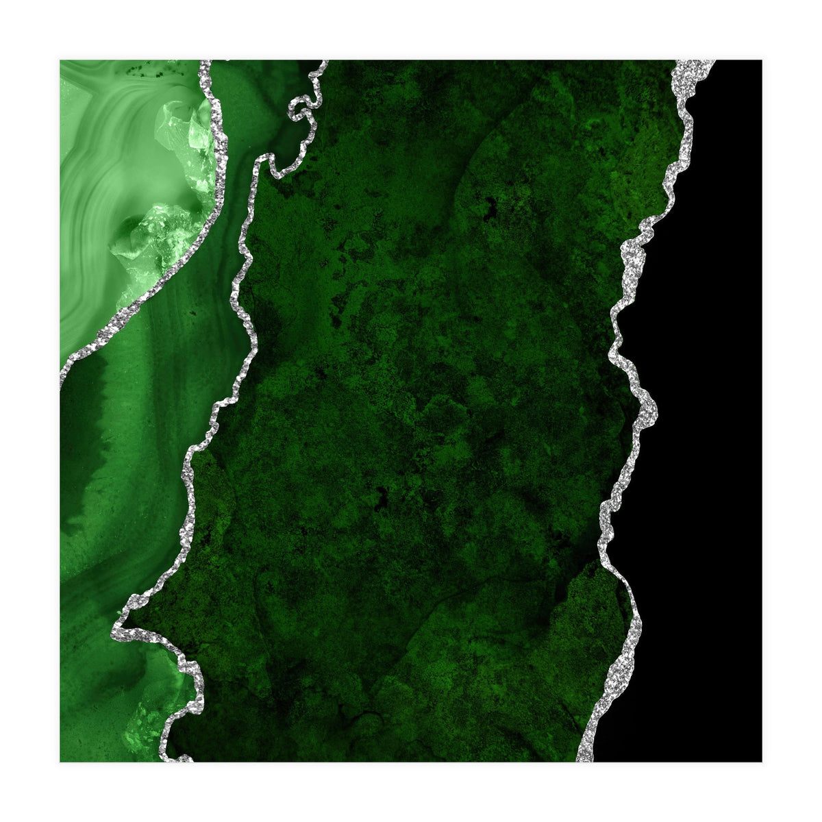 Green & Silver Agate Texture 01  (Print Only)