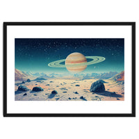 Alien Horizon: Saturn-Inspired Planetary Landscape
