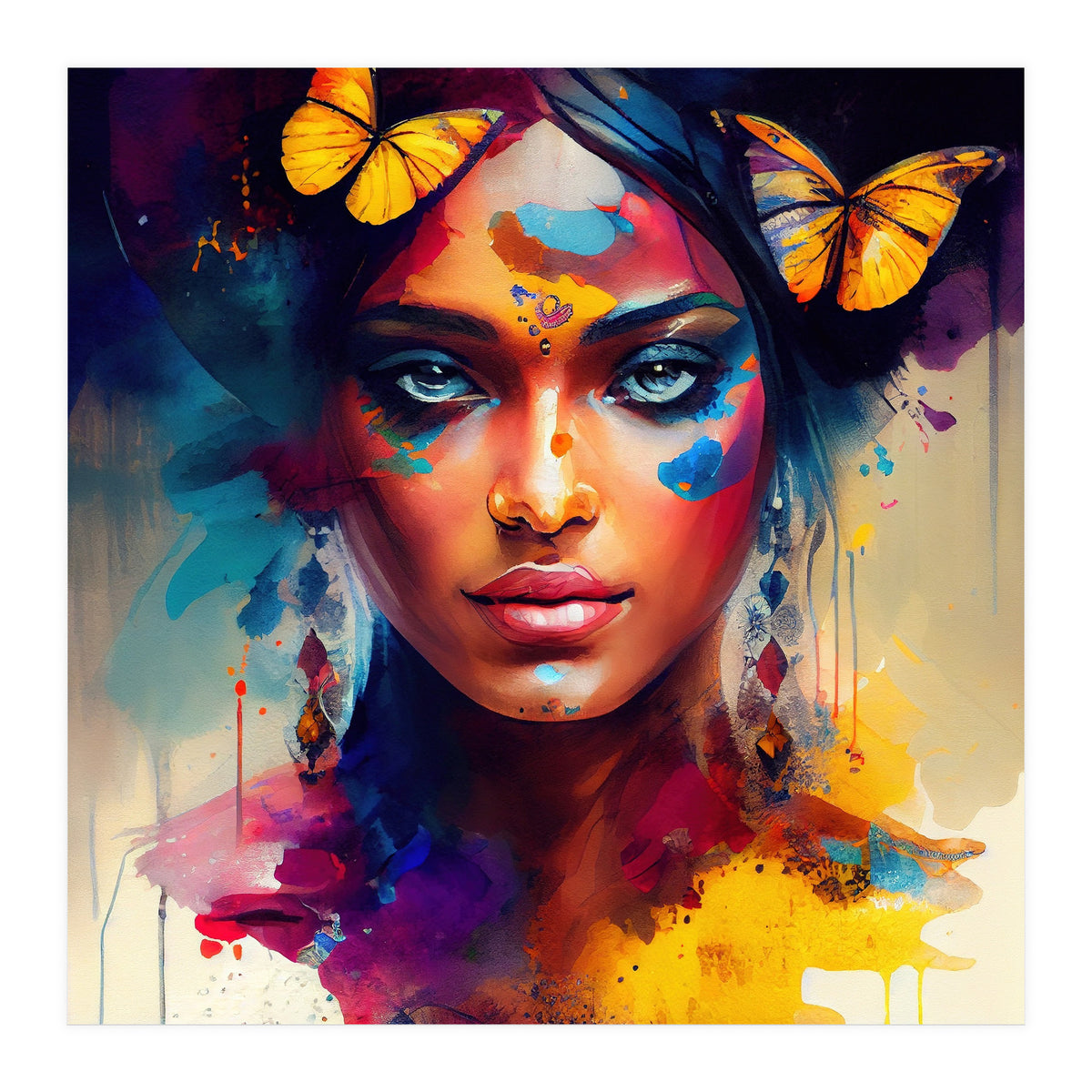 Butterfly Crown Hindu Portrait (Print Only)