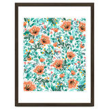 Tangerine Dreams, Orange & Mint Botanical Jungle Watercolor Painting, Colorful Plants Floral Summer thumbnail