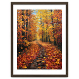 Sun-Drenched Golden Forest Path with Vibrant Autumn Foliage thumbnail